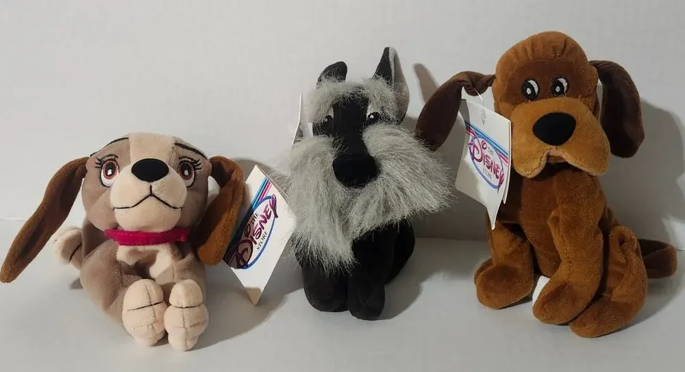Disney Store Lady And The Tramp Mini Bean Bag Plush Lot Lady Jock Trusty 8